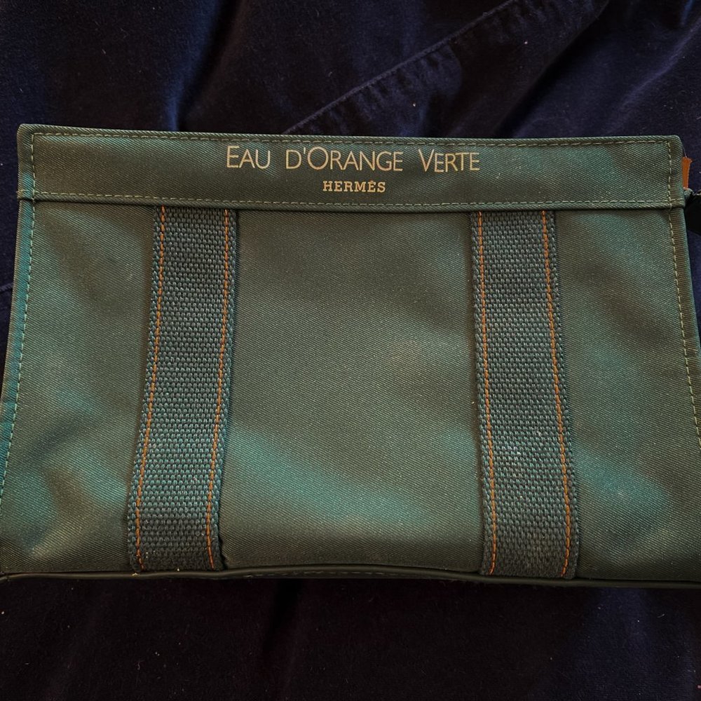 Hermes Eau D'Orange Verte Canvas Makeup Bag